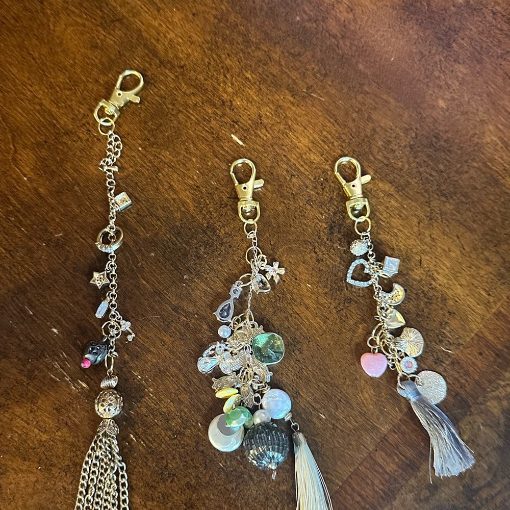 Chic Gold and Silver Keychain Set